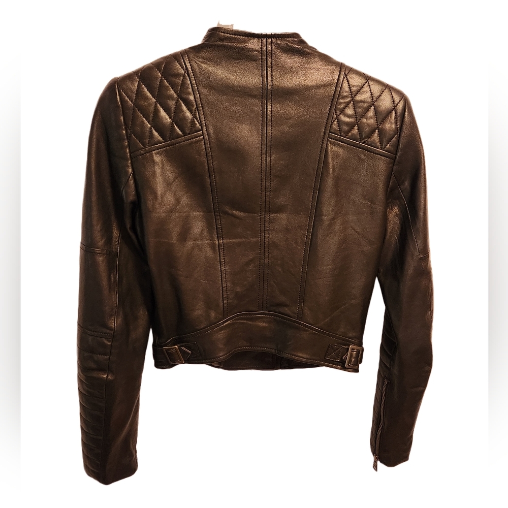 Alice + Olivia Lamb Leather Jacket - Picture 2 of 9